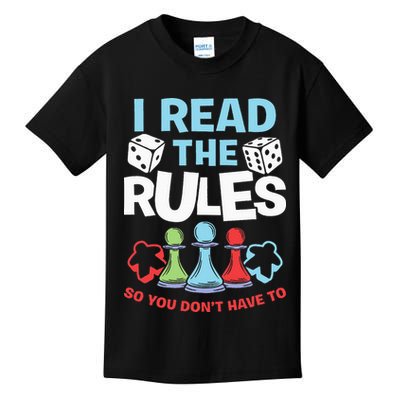 I Read The Rules Board Dice Chess Board Gaming Board Gamers Kids T-Shirt