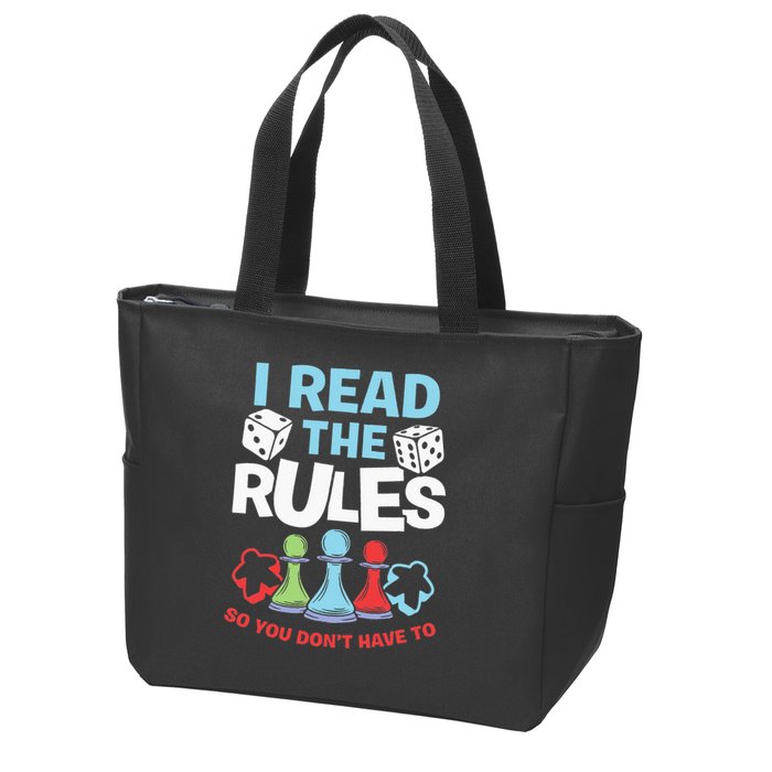 I Read The Rules Board Dice Chess Board Gaming Board Gamers Zip Tote Bag