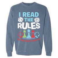 I Read The Rules Board Dice Chess Board Gaming Board Gamers Garment-Dyed Sweatshirt