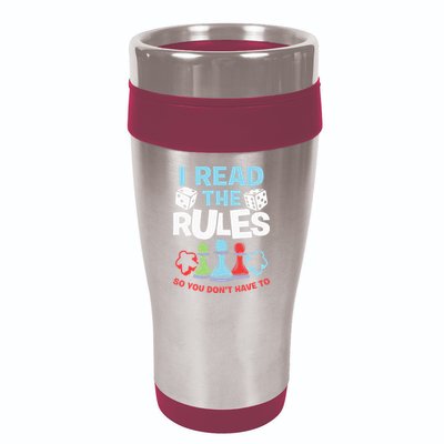 I Read The Rules Board Dice Chess Board Gaming Board Gamers 16oz Travel Tumbler