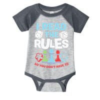 I Read The Rules Board Dice Chess Board Gaming Board Gamers Infant Baby Jersey Bodysuit