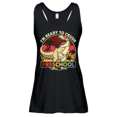 I'm Ready To Crush Preschool Back To School Dinosaur Ladies Essential Flowy Tank