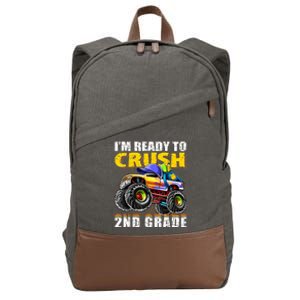 Im Ready To Crush 2nd Grade Monster Truck Backpack Back To School Cotton Canvas Backpack