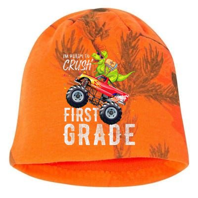 IM Ready To Crush First Grade Monster Truck Dinosaur Kati - Camo Knit Beanie