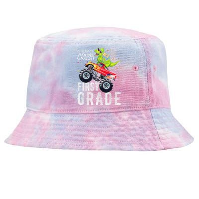 IM Ready To Crush First Grade Monster Truck Dinosaur Tie-Dyed Bucket Hat