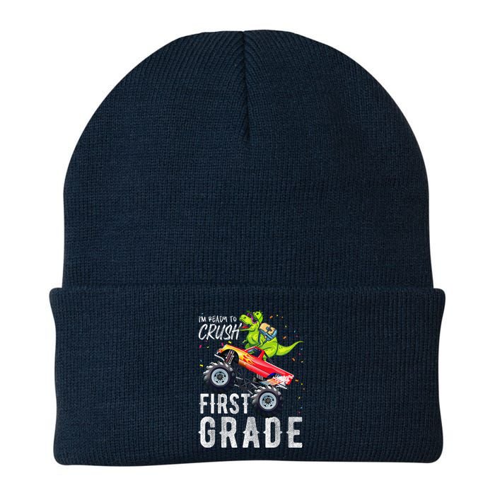 IM Ready To Crush First Grade Monster Truck Dinosaur Knit Cap Winter Beanie