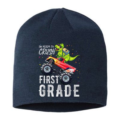 IM Ready To Crush First Grade Monster Truck Dinosaur Sustainable Beanie