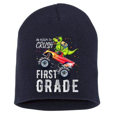 IM Ready To Crush First Grade Monster Truck Dinosaur Short Acrylic Beanie