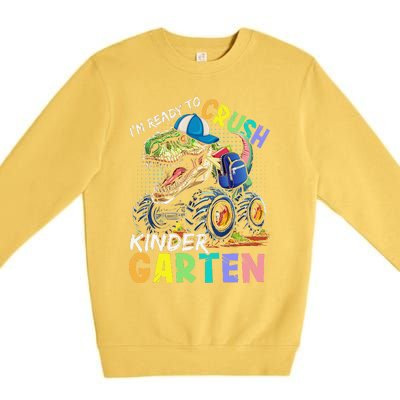 IM Ready To Crush Kindergarten Monster Truck Dinosaur Premium Crewneck Sweatshirt