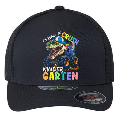 IM Ready To Crush Kindergarten Monster Truck Dinosaur Flexfit Unipanel Trucker Cap