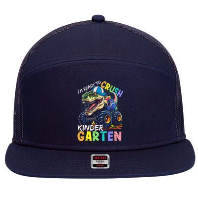 IM Ready To Crush Kindergarten Monster Truck Dinosaur 7 Panel Mesh Trucker Snapback Hat