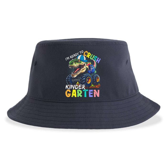 IM Ready To Crush Kindergarten Monster Truck Dinosaur Sustainable Bucket Hat