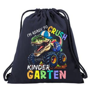 IM Ready To Crush Kindergarten Monster Truck Dinosaur Drawstring Bag