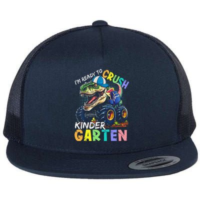 IM Ready To Crush Kindergarten Monster Truck Dinosaur Flat Bill Trucker Hat