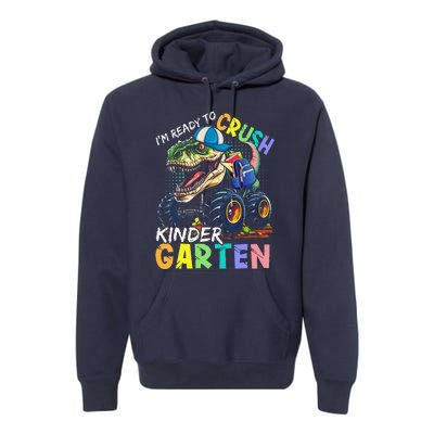 IM Ready To Crush Kindergarten Monster Truck Dinosaur Premium Hoodie