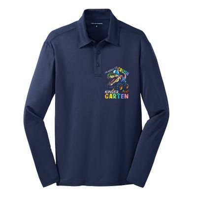 IM Ready To Crush Kindergarten Monster Truck Dinosaur Silk Touch Performance Long Sleeve Polo