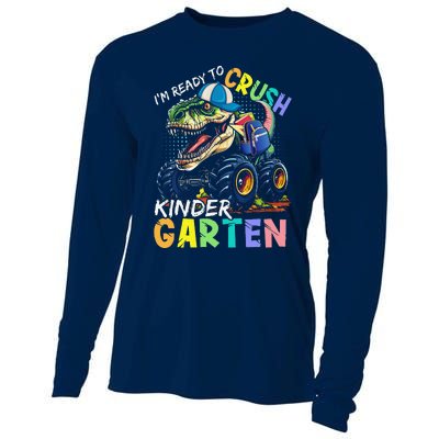 IM Ready To Crush Kindergarten Monster Truck Dinosaur Cooling Performance Long Sleeve Crew