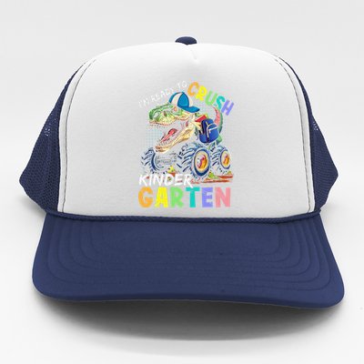 IM Ready To Crush Kindergarten Monster Truck Dinosaur Trucker Hat