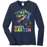 IM Ready To Crush Kindergarten Monster Truck Dinosaur Ladies Long Sleeve Shirt