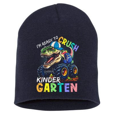 IM Ready To Crush Kindergarten Monster Truck Dinosaur Short Acrylic Beanie