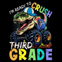 IM Ready To Crush Third Grade Monster Truck Dinosaur Impact Tech Backpack