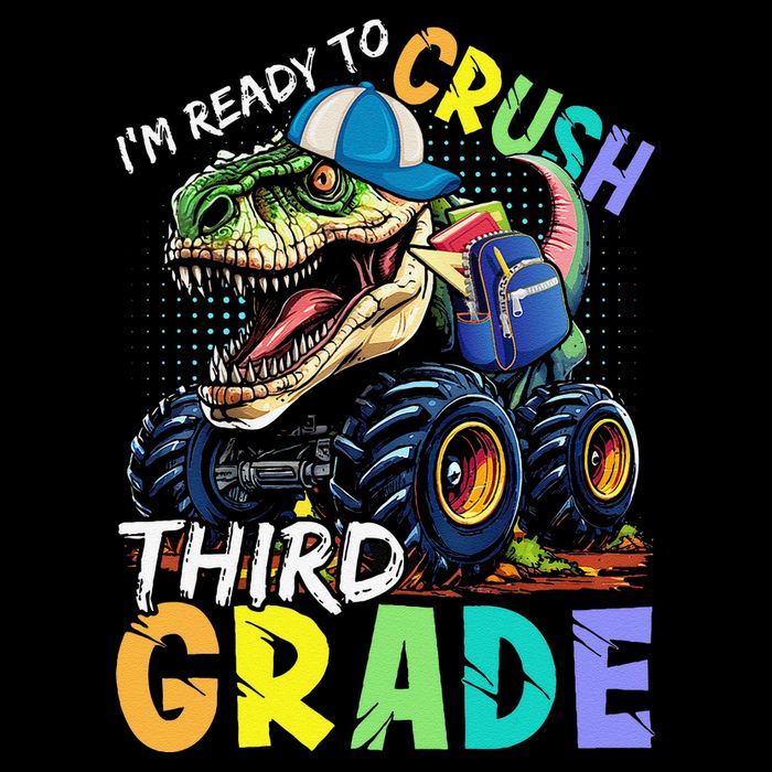 IM Ready To Crush Third Grade Monster Truck Dinosaur Impact Tech Backpack