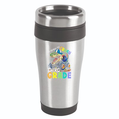 IM Ready To Crush Third Grade Monster Truck Dinosaur 16oz Travel Tumbler