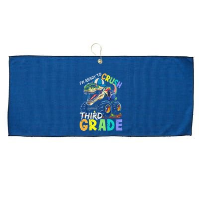 IM Ready To Crush Third Grade Monster Truck Dinosaur Large Microfiber Waffle Golf Towel