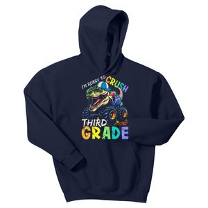 IM Ready To Crush Third Grade Monster Truck Dinosaur Kids Hoodie