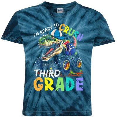 IM Ready To Crush Third Grade Monster Truck Dinosaur Kids Tie-Dye T-Shirt