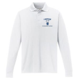 I Refuse To Tolerate Lactose Funny Performance Long Sleeve Polo