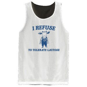 I Refuse To Tolerate Lactose Funny Mesh Reversible Basketball Jersey Tank