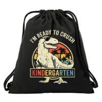 Im Ready To Crush Kindergarten Back To School Dinosaur Drawstring Bag