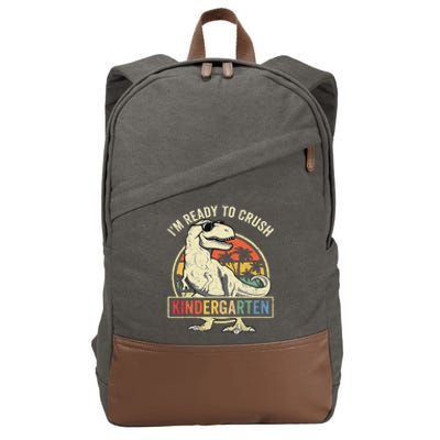 Im Ready To Crush Kindergarten Back To School Dinosaur Cotton Canvas Backpack