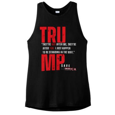 In Reality TheyRe Not After Me TheyRe After You Trump 2024 Ladies PosiCharge Tri-Blend Wicking Tank