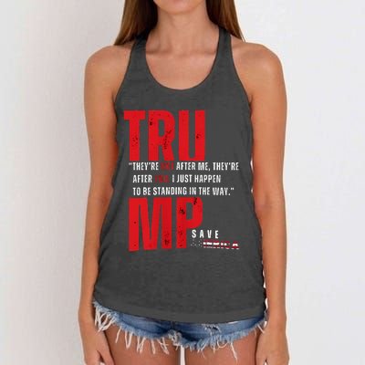 In Reality TheyRe Not After Me TheyRe After You Trump 2024 Women's Knotted Racerback Tank