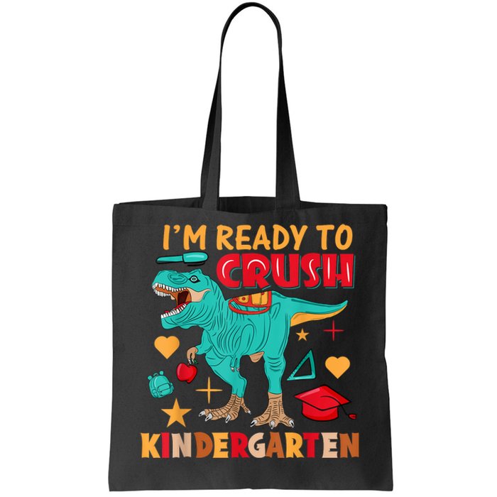 Im Ready To Crush Kindergarten Dinosaur Back To School Tote Bag