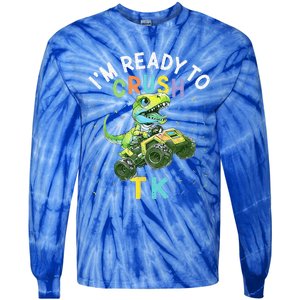 Im Ready To Crush TK Dinosaur Back To School TK Funny Tie-Dye Long Sleeve Shirt