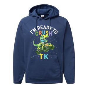 Im Ready To Crush TK Dinosaur Back To School TK Funny Performance Fleece Hoodie