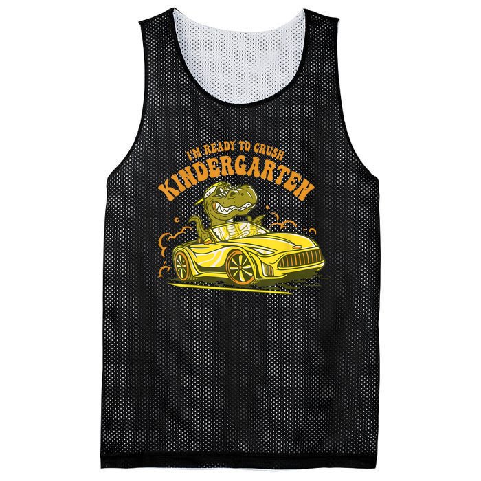 Im Ready To Crush Kindergarten Trex Dinosaur Back To School Mesh Reversible Basketball Jersey Tank