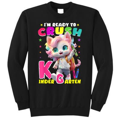 Im Ready To Crush Kindergarten Unicorn Back To School Girls Tall Sweatshirt