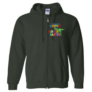 I'm Ready To Crush Kindergarten Dinosaur Back To School Kid Full Zip Hoodie