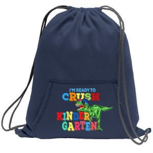 I'm Ready To Crush Kindergarten Dinosaur Back To School Kid Sweatshirt Cinch Pack Bag