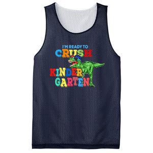 I'm Ready To Crush Kindergarten Dinosaur Back To School Kid Mesh Reversible Basketball Jersey Tank