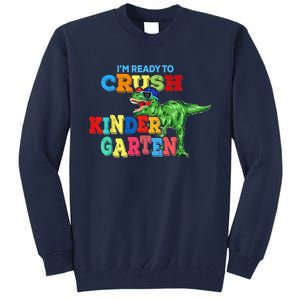 I'm Ready To Crush Kindergarten Dinosaur Back To School Kid Tall Sweatshirt