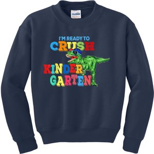 I'm Ready To Crush Kindergarten Dinosaur Back To School Kid Kids Sweatshirt