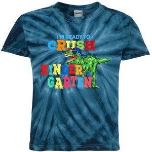 I'm Ready To Crush Kindergarten Dinosaur Back To School Kid Kids Tie-Dye T-Shirt