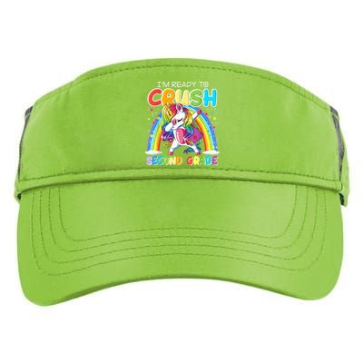 Im Ready To Crush Second Grade Unicorn Back To School Gift Adult Drive Performance Visor