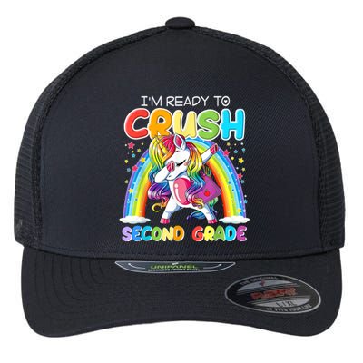 Im Ready To Crush Second Grade Unicorn Back To School Gift Flexfit Unipanel Trucker Cap