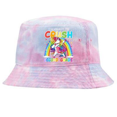 Im Ready To Crush Second Grade Unicorn Back To School Gift Tie-Dyed Bucket Hat